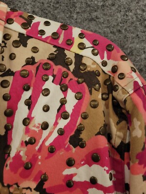Vintage Laura Ashley Jacket Womens Large Snap Front Studded