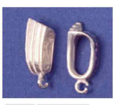 Sterling Silver Fancy Omega Slider Bail For 6mm Chain