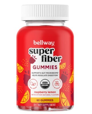 Bellway Super Fiber Gummies for Adults Sugar Free Organic Supplement Exp.11/2025