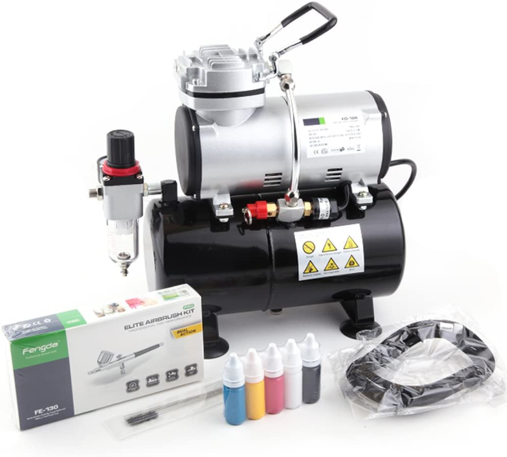 Aérographe avec Compresseur Fengda FD-186K Kit Complet Modélisme Peinture Gravitation