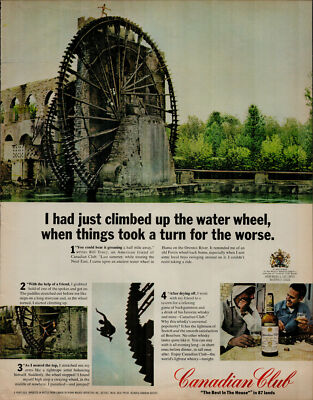 1967 Canadian Club Whisky Hama Orontes River Water Wheel Vintage Print Ad 1675