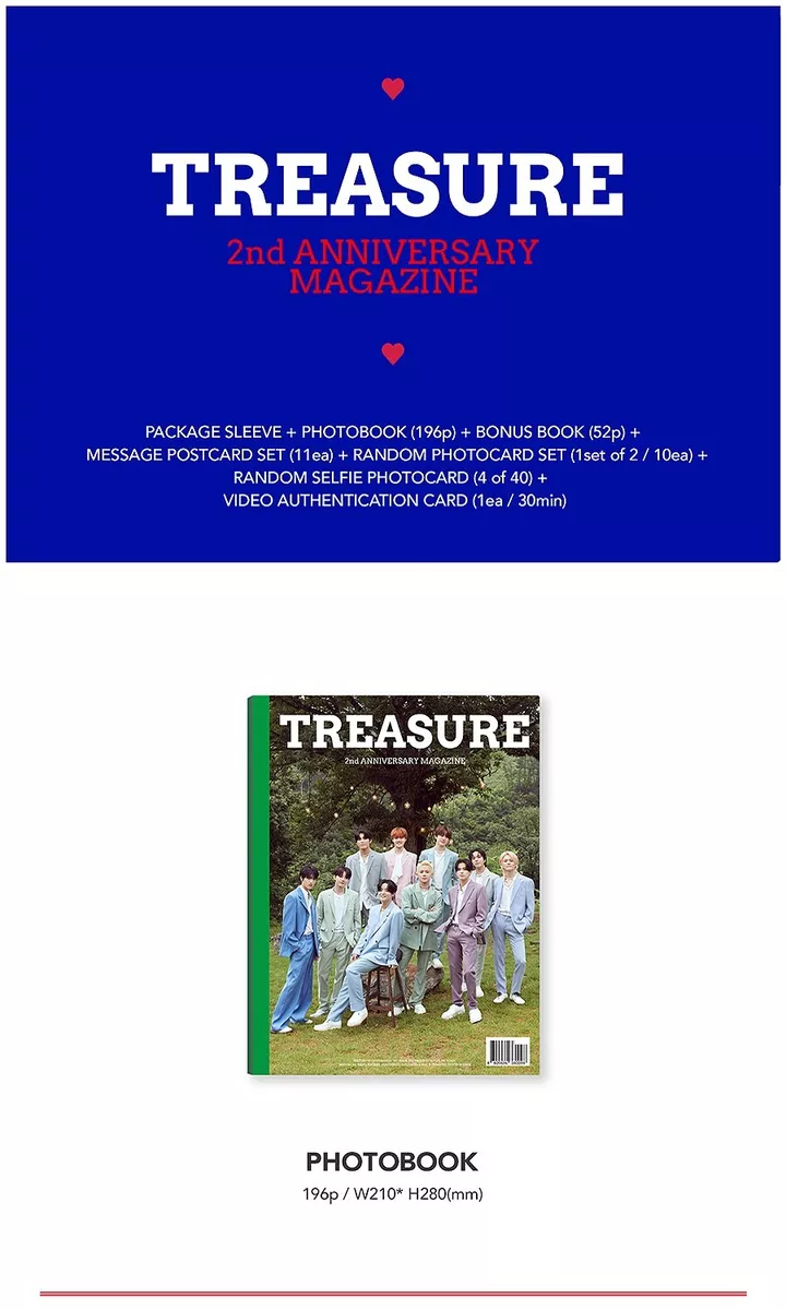 TREASURE 2nd ANNIVERSARY MAGAZINE/Video Card+Photo Book+Bonus Book+25 Photo  Card