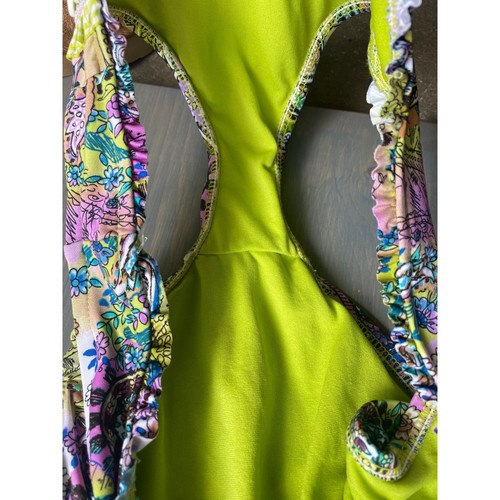 Tankini Swimsuit Set Paisley Halter Top Ruffle Trim Swimwear - Picture 10 of 10