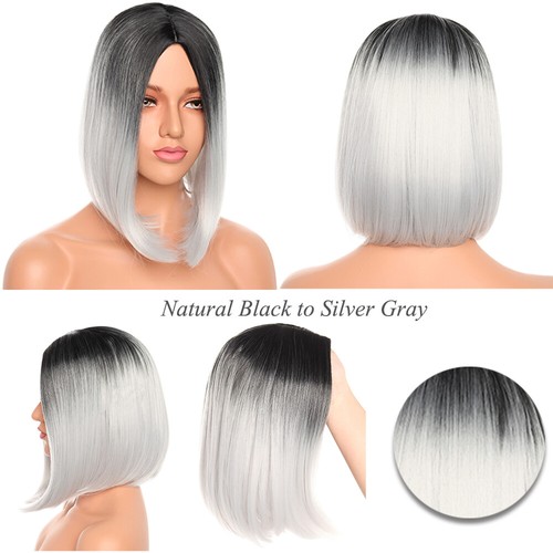 Glueless Lace Front Wig Short Hair Wigs for Women Straight Bob Hair Full Head US - Picture 11 of 21