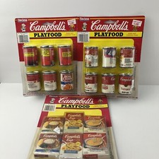 Campbell  s Play Food Soups, Dips, Bean And Ham Doll House Toy Food Tyco Lot Of 3