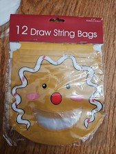 Gingerbread Man Shaped Treat Bags 12 Count Draw String