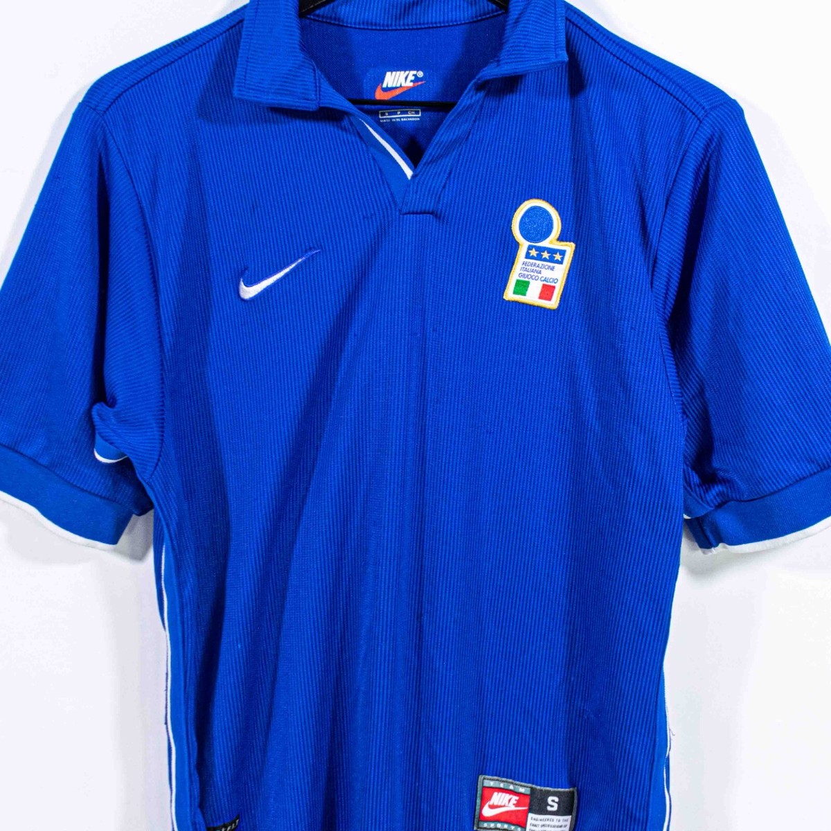 ウェア 90s NIKE soccer italy game shirts M blue ITALY 1997 1998 HOME FOOTBALL SHIRT SOCCER JERSEY NIKE sz L