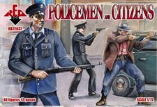 REDBOX 1:72 RB72037 POLICEMEN  CITIZENS 48 FIGURES/ 12 POSES RED