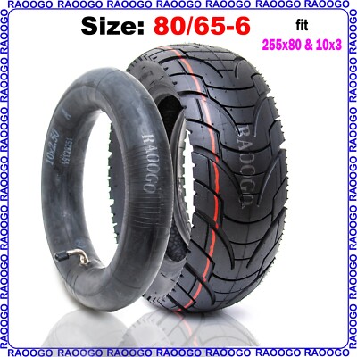 80/65-6 Tire &Tube  fit  255x80 & 10x3  Electric Scooter