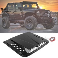 For Jeep Wrangler Jk Carbon Air Flow Intake Hood Scoop Vent Turbo Bonnet Cover