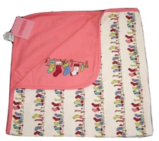Gymboree Stockings Noel Baby Receiving Blanket Cotton Knit 2005 NEW