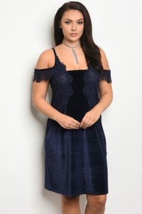 women's plus size navy blue dress