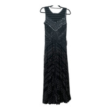 Pisarro Nights Sleeveless Beaded Black Special Occasion Maxi Gown Dress Size 6