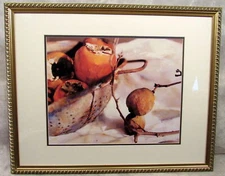 Artist Deborah Roundtree Framed Print PERSIMMONS Still Life art photo Gold frame