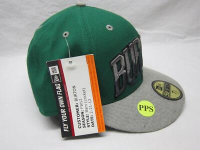 Burton Snowboards Sample New Era 59Fifty Fitted Hat Cap 7 1/2 Cricket Green Vtg
