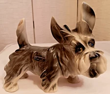 Coopercraft Ceramic Grey Terrier Dog Appealing Face Figure Ornament 7 Ins High