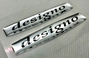 2 Pcs Of Mercedes Benz Designo Logo Badge 3d Domed Stickers Silver 70x13 Mm Ebay