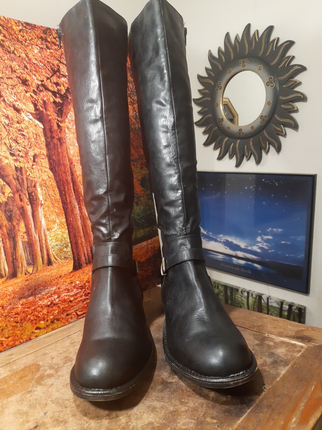 Womens Black Knee Length Boots Size 9/43 eBay