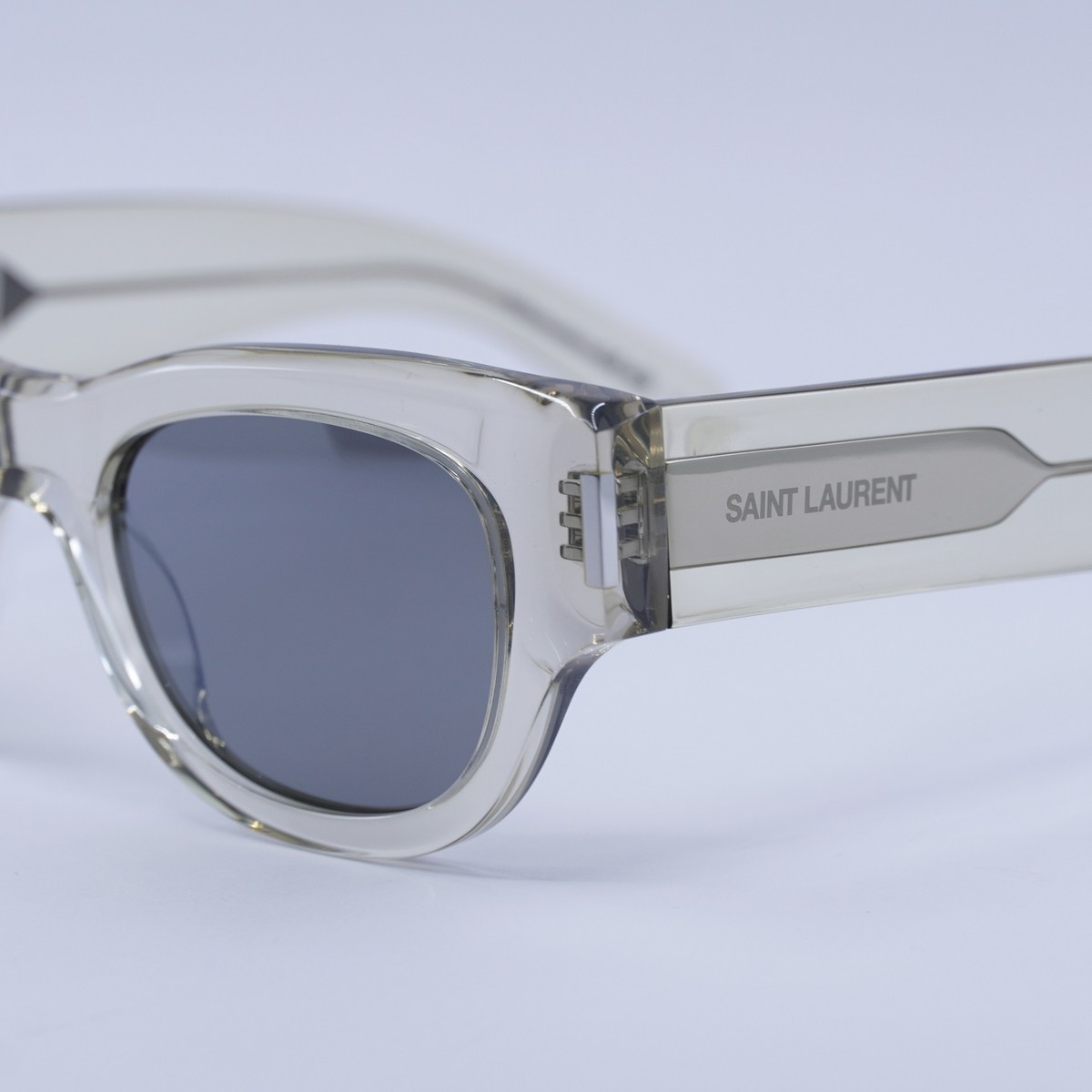 Saint Laurent SL573 003 Transparent Beige/Silver Mirror 49-21-145