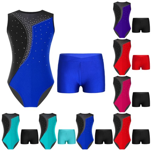 Niñas Trajes de Baile Unitards Ballet Leotardo Boxer Gimnasia Competición Niños - Imagen 5 de 111