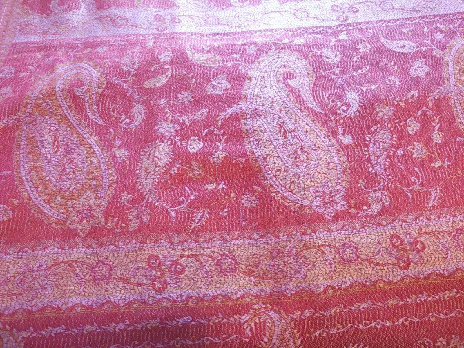 Luxury 100% Cashmere Paisley Print Scarf Wrap Shawl 28x70 Inches EUC-image