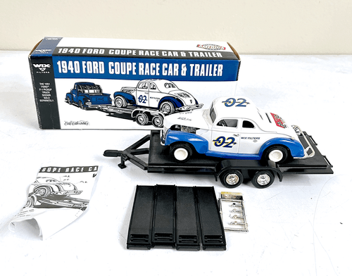 ERTL WIX 1940 Ford Coupe Race Car & Trailer & 1951 Ford F-1 Truck Bank Set NEW!! - Picture 2 of 8