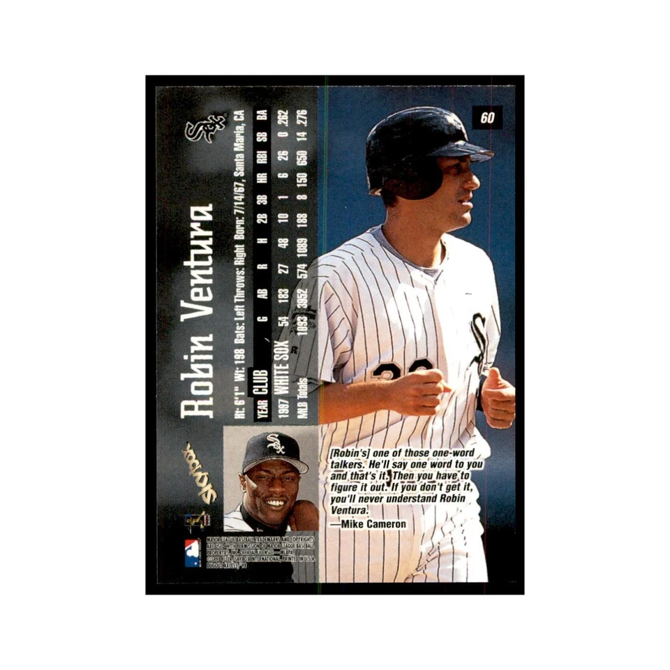 1998 SkyBox Dugout Axcess Robin Ventura Baseball Cards #60 - Image 2 of 3