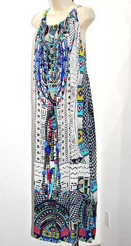 Camilla Maasai Mosh Print Silk Crepe De Chine 55"Long Maxi Dress One Size $699 - Picture 12 of 20