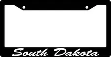 Black License Plate Frame CURSIVE South Dakota Auto Accessory 1387