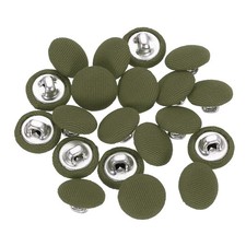 20Pcs Fabric Cloth Covered Button 11.5mm 18L Metal Shank Buttons Army Green