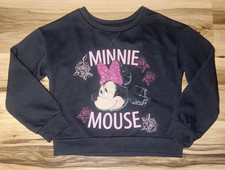 Disney Minnie Mouse Girls Sweatshirt 6/6X Black Pink Crewneck Pullover