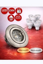 LED Einbaustrahler 230V GU10 Decken Einbauleuchte schwenkbar Set 3W 5W 7W BAJO