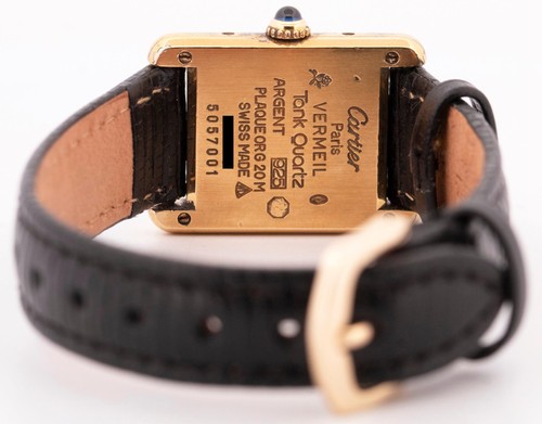 Cartier Tank Vermeil Yellow Gold Silver Trinity Quartz 24mm Watch 5057001 Watch - Picture 6 of 6