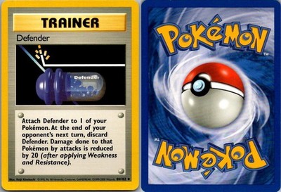 Defender 80/102 Uncommon Base Set Unlimited Pokemon Lightly Played
