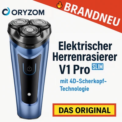 MAVURA Oryzom™ V1 Pro Slim Elektrischer Herrenrasierer 4D Akku Wasserdicht 3-Kopf Rasie