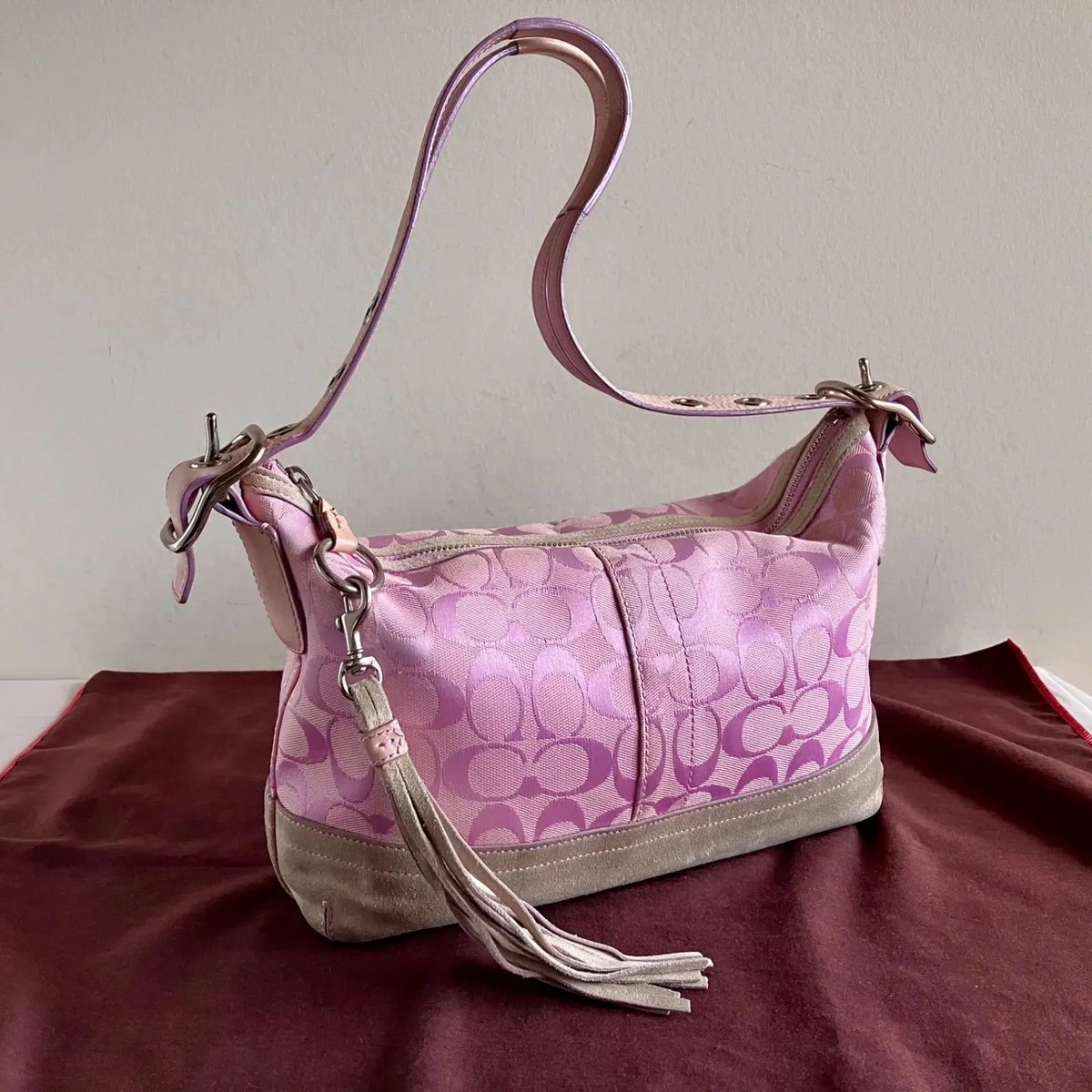 極美品 vintage coach archive y2k west bag COACH Y2K Vintage East West Legacy Tassel Leather Zip Shoulder Bag