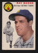 BOB BOONE tigers 1954 TOPPS #77 VG-EX+ NO CREASES