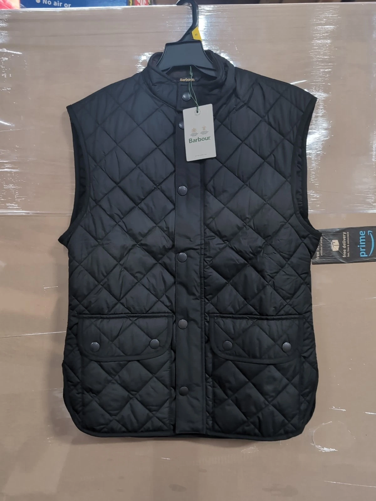 Barbour Men's Black Lowerdale Quilted Gilet Full Zip Vest Sz Med