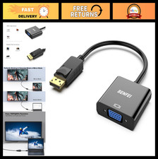 DisplayPort to VGA Adapter 1080P Gold-Plated Male to Female Converter for PC Mon