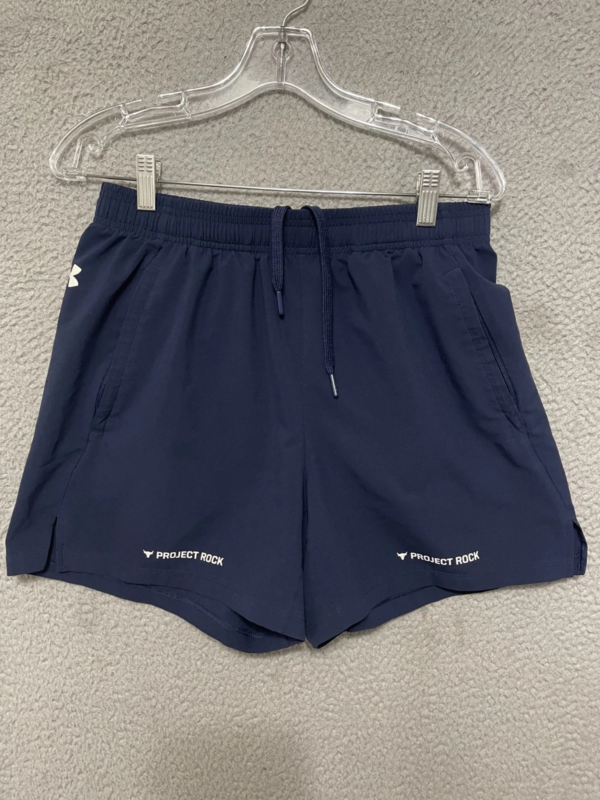 Under Armour Mens Project Rock 5" Shorts Blue Adult Polyester 1380178
