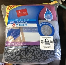 Hanes Womens Tagless Cotton 6 Briefs Size 6/M