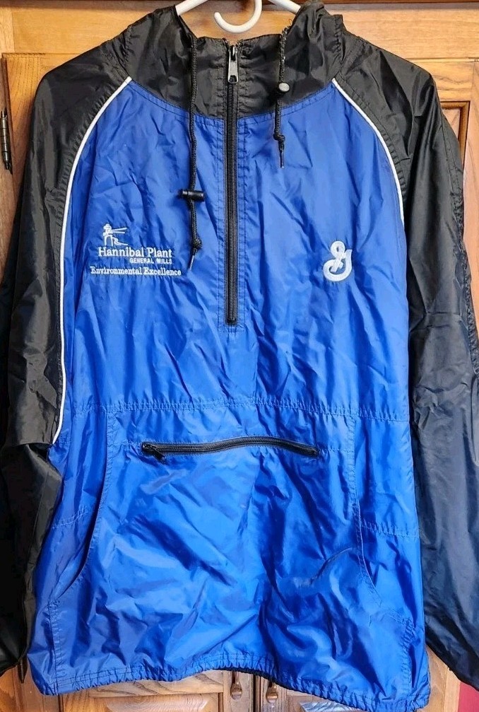 General Mills Hannibal Plant Rain Jacket Men L Large Packable