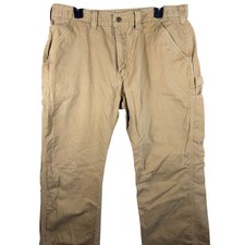 Carhartt Mens Relaxed Fit B24 DKH Work Pants Khaki 38x30 Cotton Carpenter
