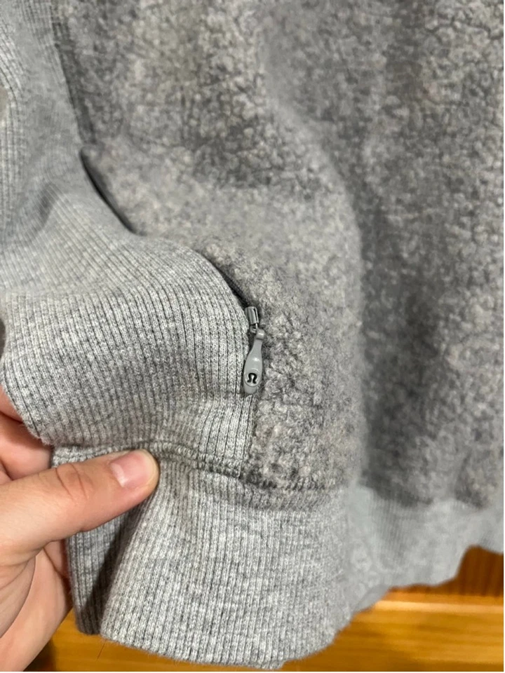 Chaqueta Lululemon Stand Out Sherpa Gris Manga Larga Entrenamiento Activo Talla 10 Foto 4 de 4