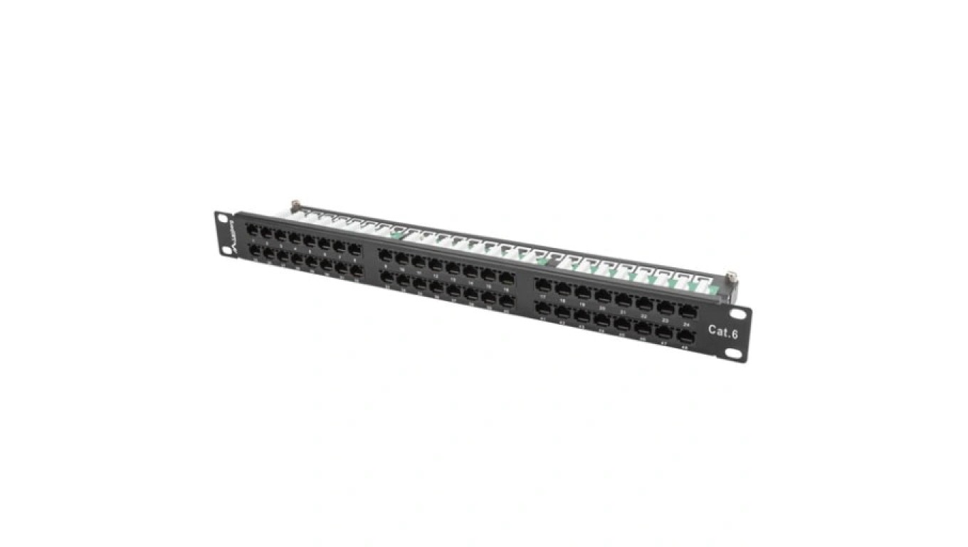 Patch Panel RACK 19 Cat.6 48p UTP with 1U Tray PPU6-1048-B