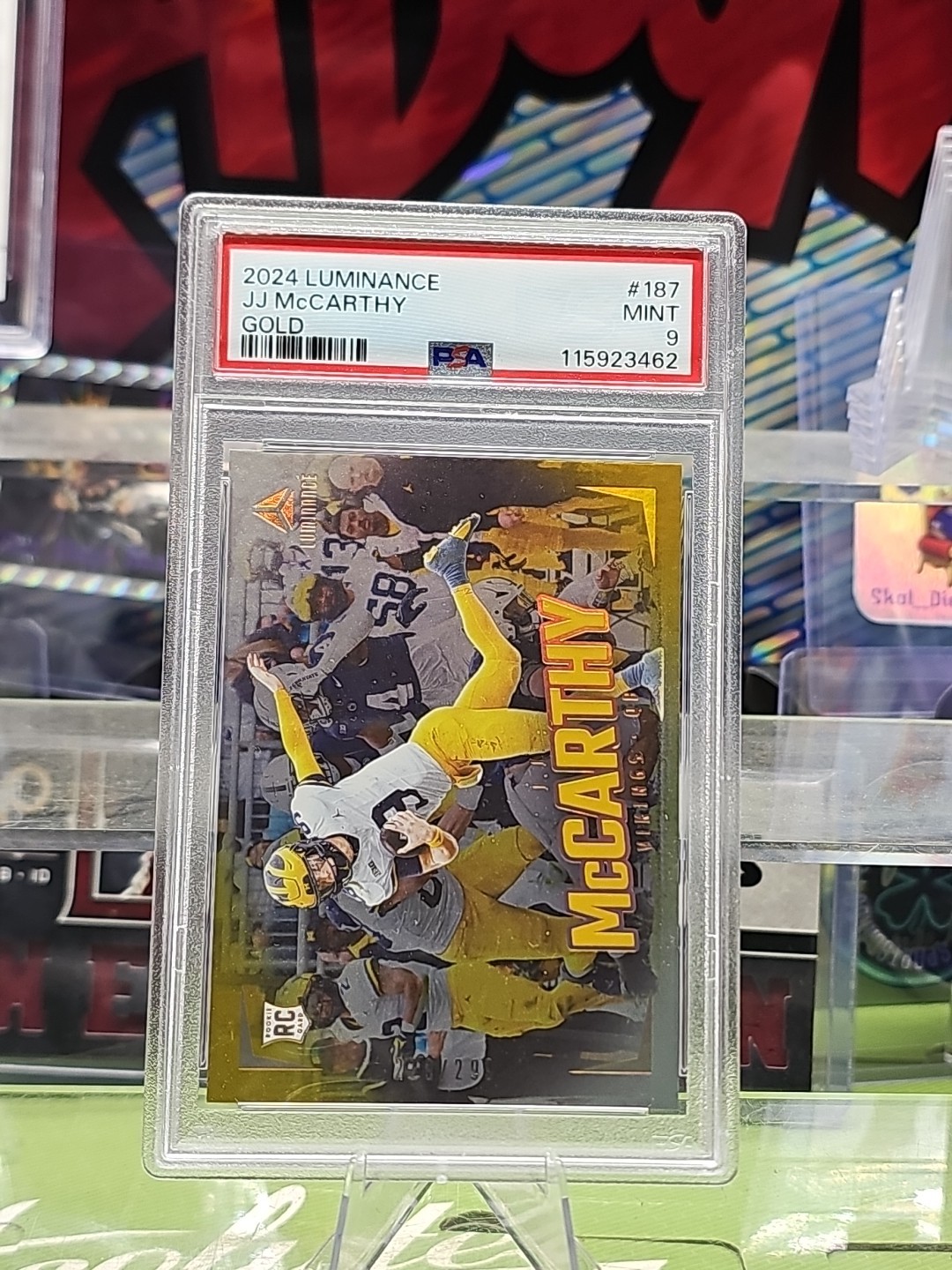 2024 Panini Luminance - Rookies J.J. McCarthy #187 Gold /299 (RC)