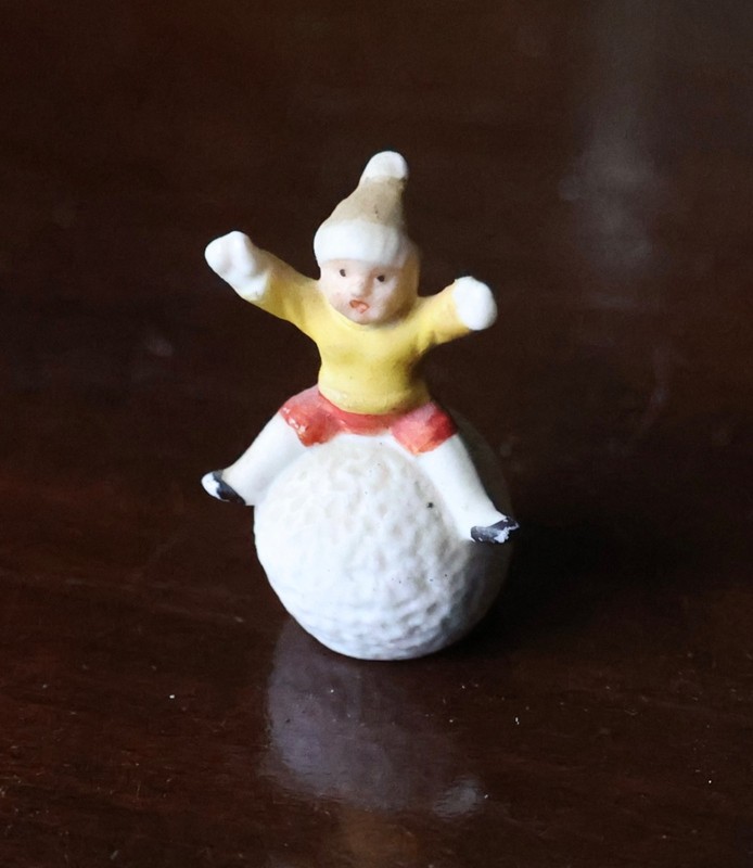 Antique German Hertwig Porcelain "Snowbaby" Miniature Figurine 1" 1/2