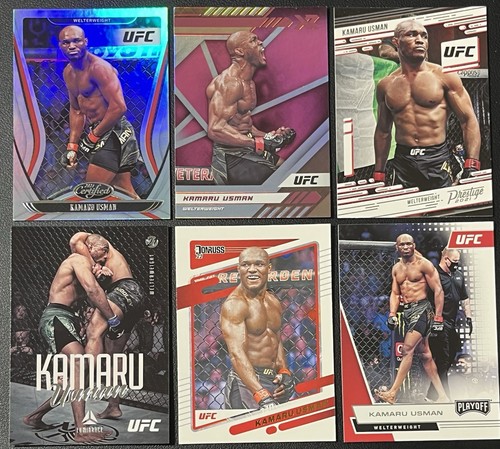 Kamaru Usman Lot 6 MMA Cards UFC Chronicles XR Pink Parallel, Certified & More