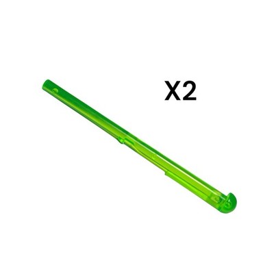 2x LEGO 15303 - Trans-Bright Green Projectile Arrow, Bar 8L with Round End