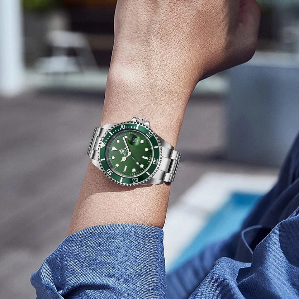 Relojes de lujo FANMIS para hombre bisel giratorio cristal de zafiro luminoso cuarto de galón de mano Foto 3 de 4